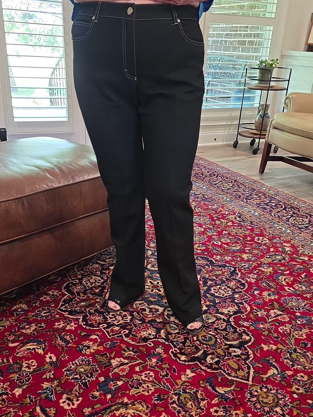 Escada Womens  Black Straight-Leg Jeans 14